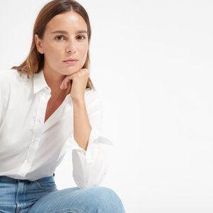 Everlane The Relaxed Poplin Shirt size 0 in White
